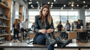 botte motarde femme cuir