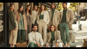 vert et beige vetement