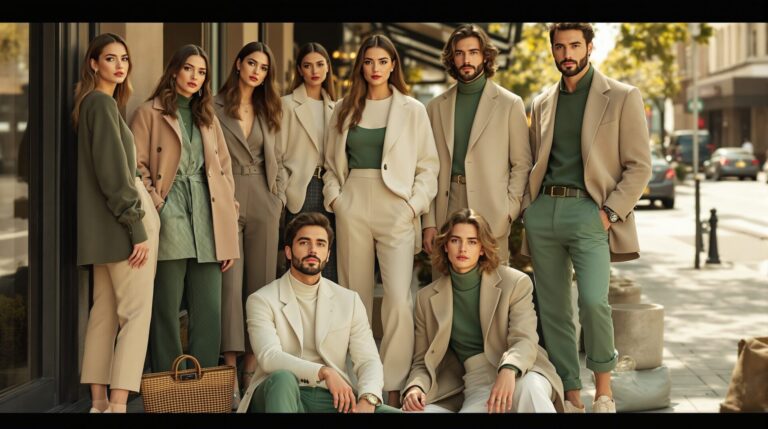 vert et beige vetement