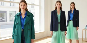 associer bleu et vert vêtement