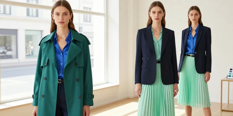 associer bleu et vert vêtement